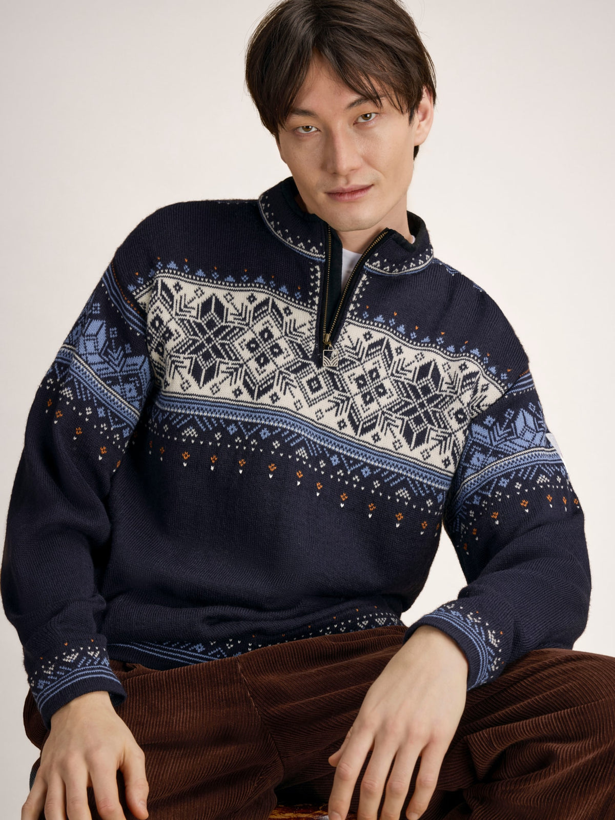 Dale of Noorwegen BLYFJELL Heren Midnight Navy - Blue Shadow - Offwhite - Koper - Studiozitten