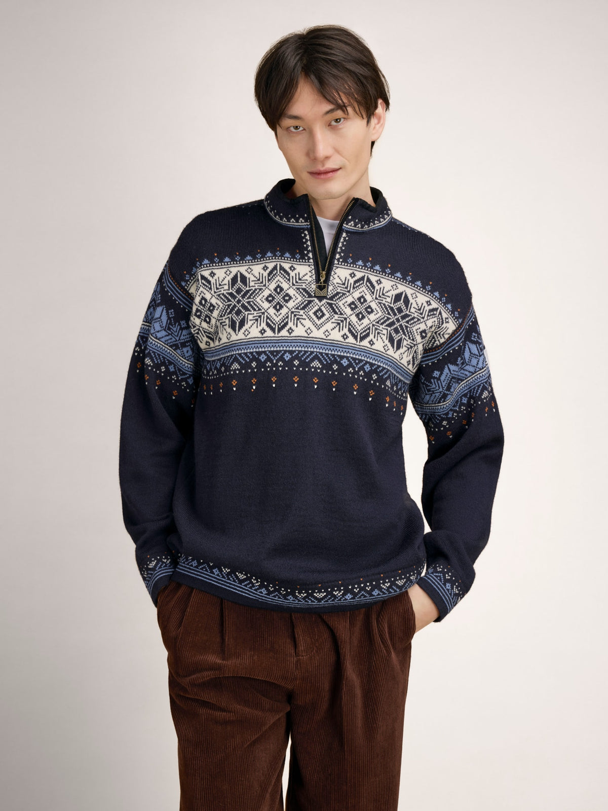 Dale of Noorwegen BLYFJELL Heren Midnight Navy - Blue Shadow - Offwhite - Koper - Studio vooraanzicht
