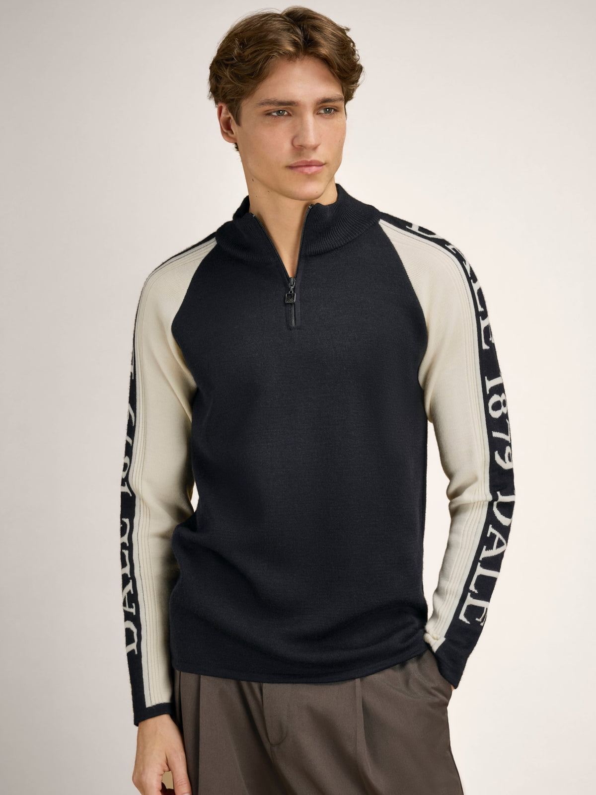 Dale Of Norway SKARSTIND 1879 Suéter Merino Hombres - Negro - Blanco roto - Foto de estudio 1