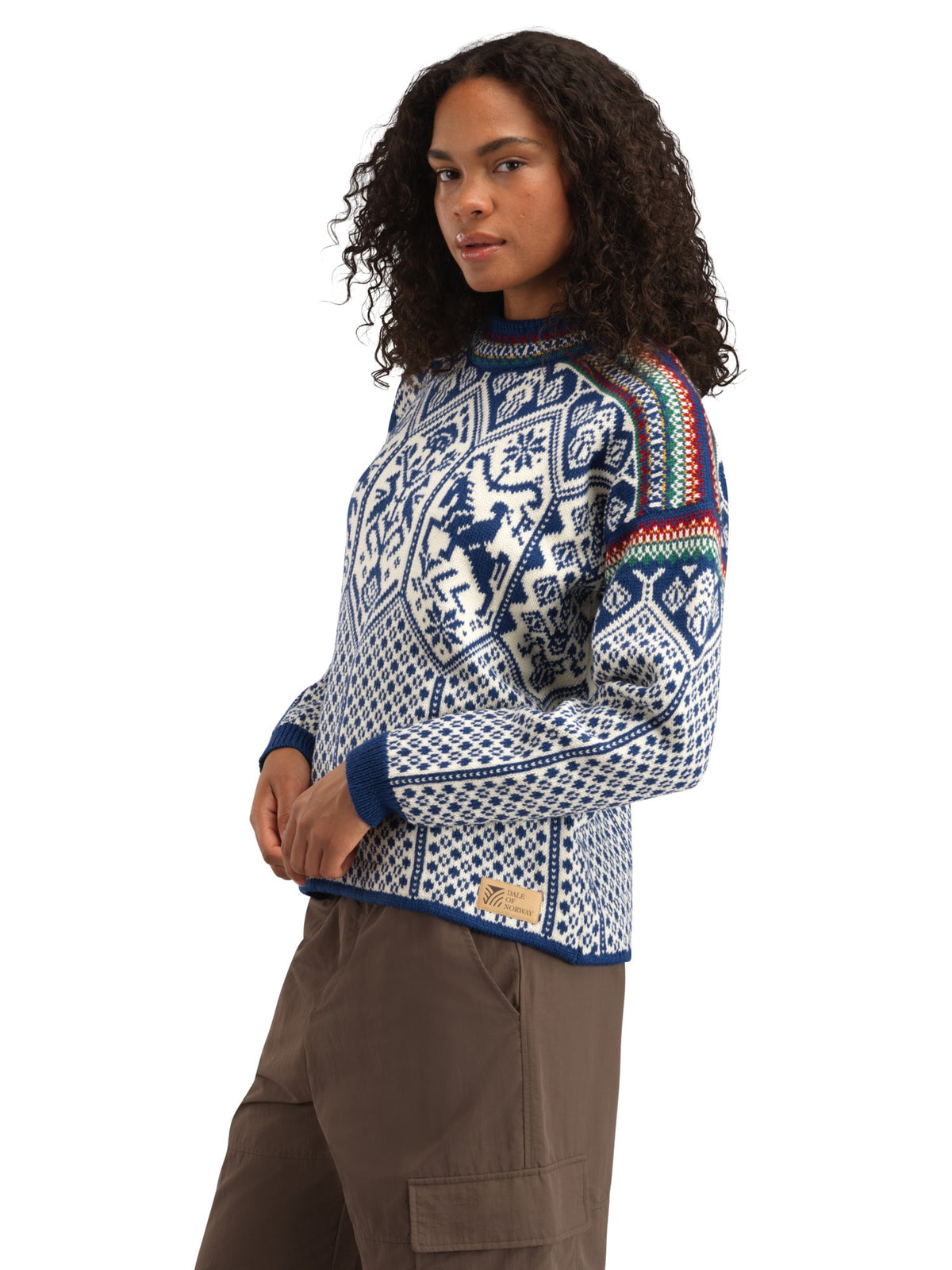Dale of Norway 1994 Pull en laine pour femme Indigo - Blanc cassé - Moutarde – Studio Page