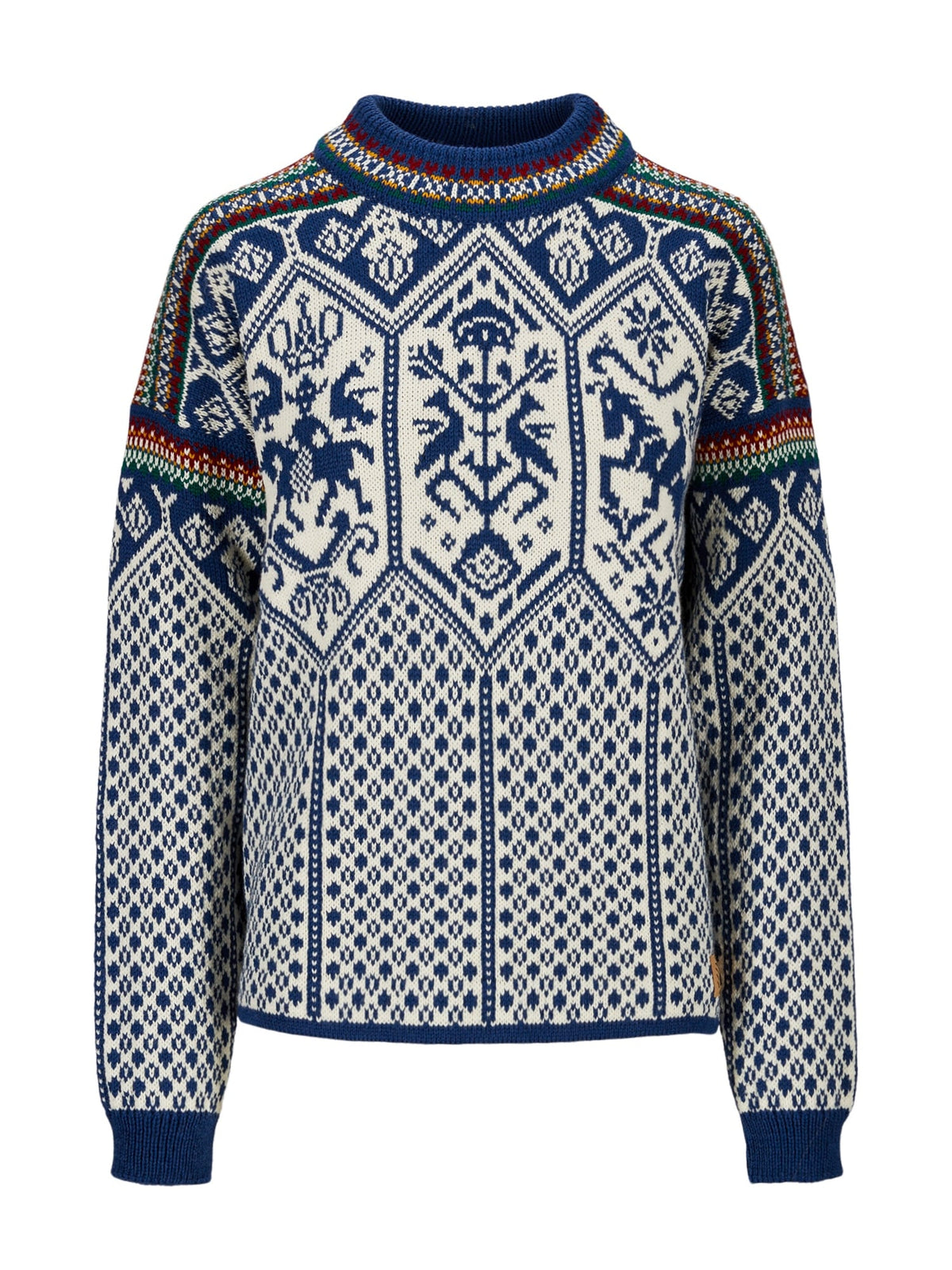 Dale of Norway 1994 Pull en laine pour femme Indigo - Offwhite - Moutarde – Packshot