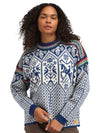 Dale of Norway 1994 Pull en laine pour femme Indigo - Blanc cassé - Moutarde - Studio Vue de face