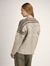 Dale of Norway 1994 Pull en laine pour femme Sucre Vanille - Blanc Naturel - Café – Détail Studio