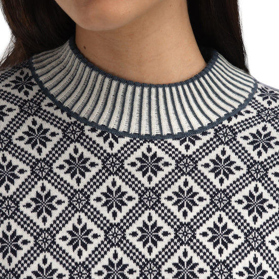 Dale Of Norway LANGØY Merino-Pullover Damen Marine - Offwhite Detail