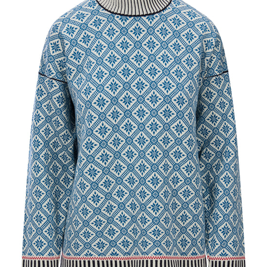 Dale Of Noorwegen LANGØY Dames – Arctic Blue – Offwhite – Packshot – 96341_H00_Langoy_fem_sweater