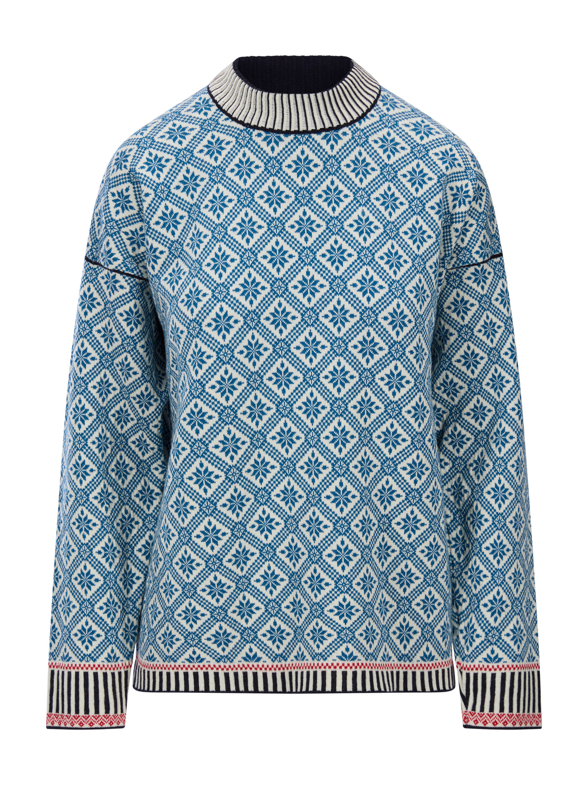 Dale Of Noorwegen LANGØY Dames – Arctic Blue – Offwhite – Packshot – 96341_H00_Langoy_fem_sweater