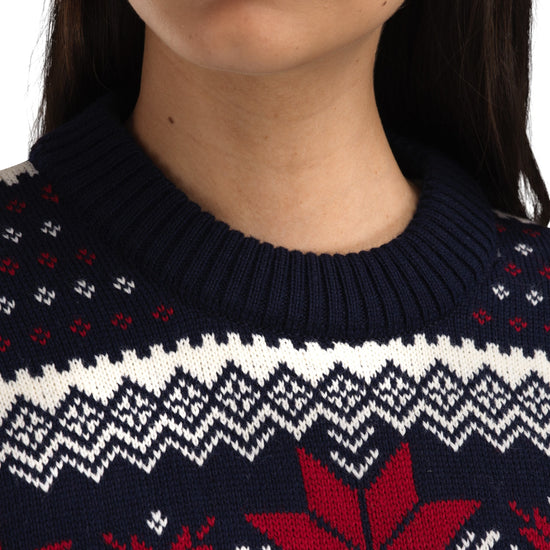 Dale Of Norway EGERSUND Damen – Marine - Offwhite - Red Rose – Detail 4