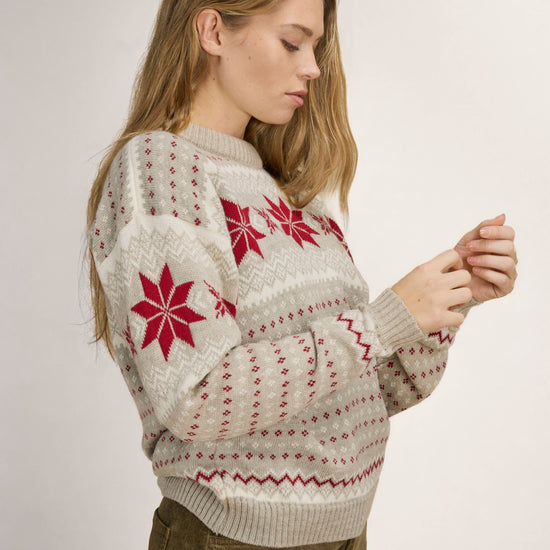 Dale Of Norway EGERSUND Damen – Sand Melange - Offwhite - Red Rose – Studio 2