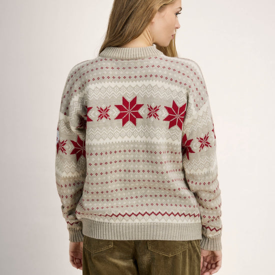 Dale Of Norway EGERSUND Damen – Sand Melange - Offwhite - Red Rose – Studio 3