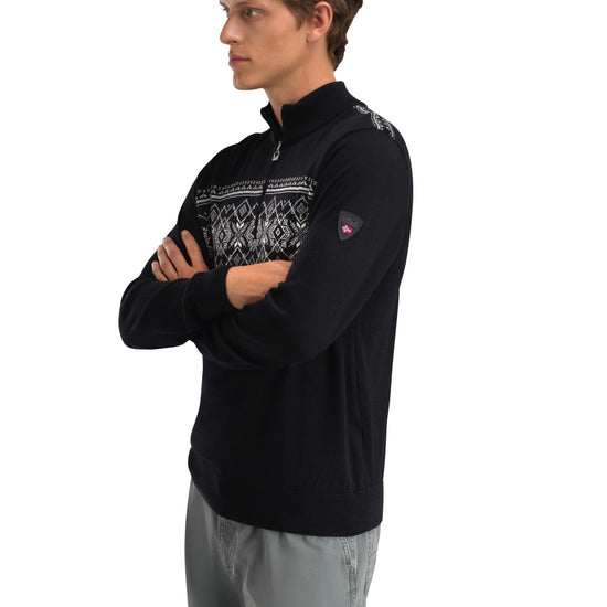 Dale Of Norway LIASET Merino-Pullover Herren – Black - Offwhite