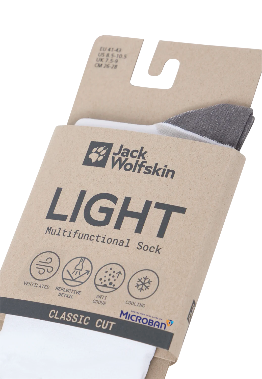 Jack Wolfskin PRELIGHT SOCK CL C White 47-49 - PeakStyle