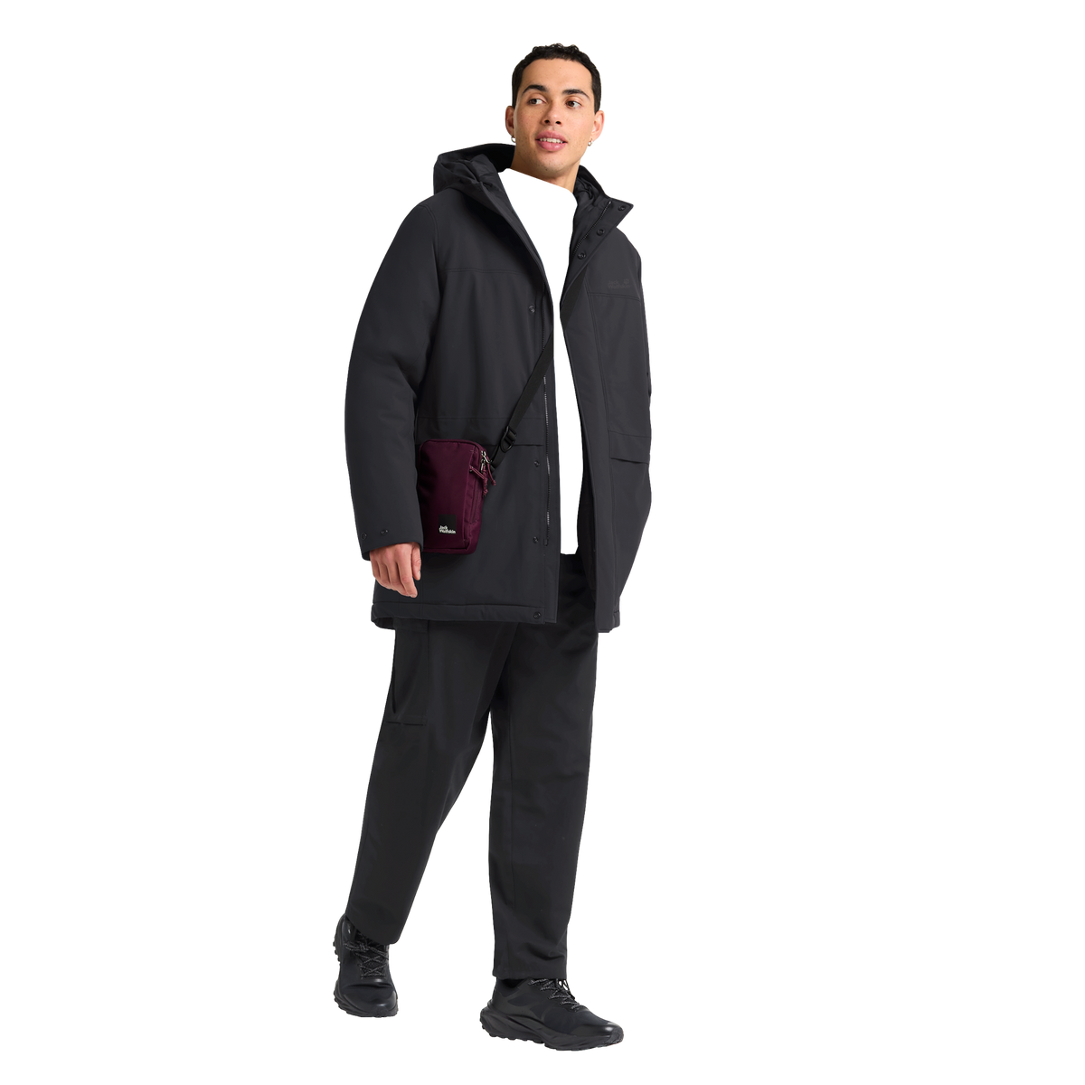 Jack Wolfskin COLD CAMP COAT Herren in Black – Modelansicht