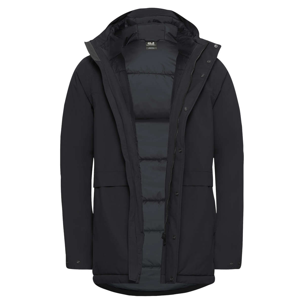 Jack Wolfskin COLD CAMP COAT Herren in Black – Rückansicht