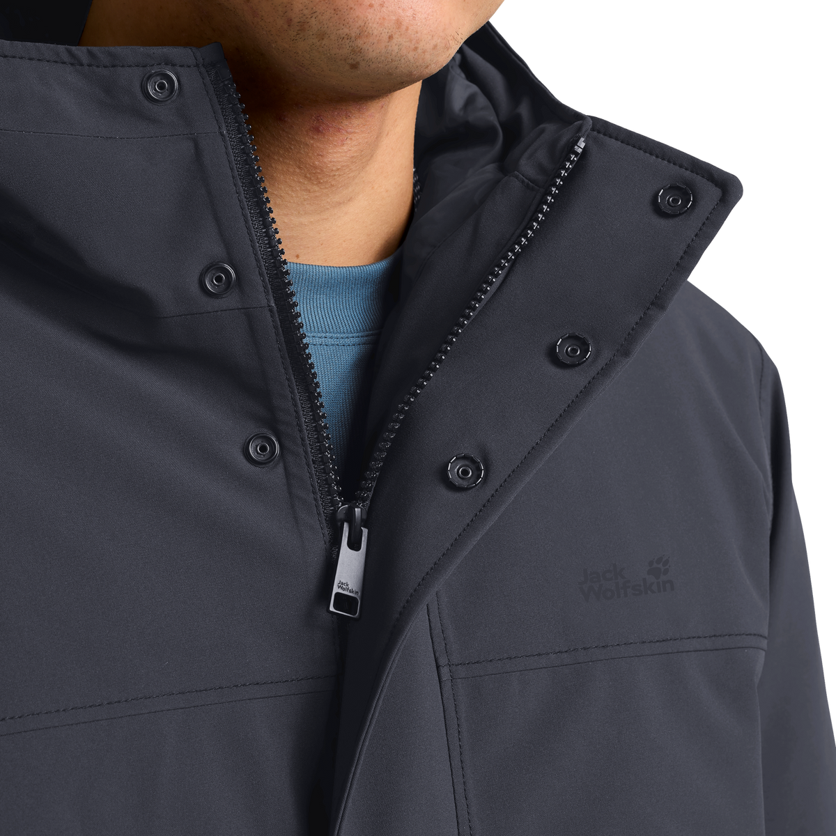 Jack Wolfskin COLD CAMP COAT Herren in Dark Navy – Materialdetail
