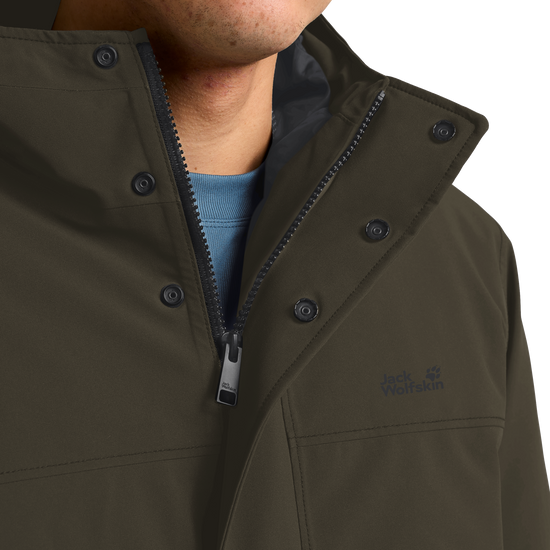 Jack Wolfskin COLD CAMP COAT Herren in Obsidian Moss – Materialdetail