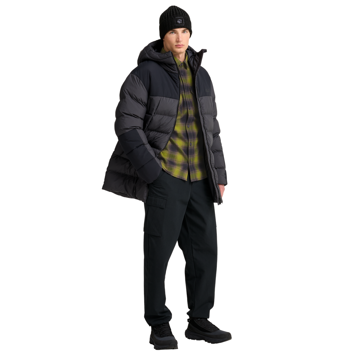 Jack Wolfskin BAJA FLANNEL SHIRT M Check Dark Navy / Sheer Plum – Studioansicht