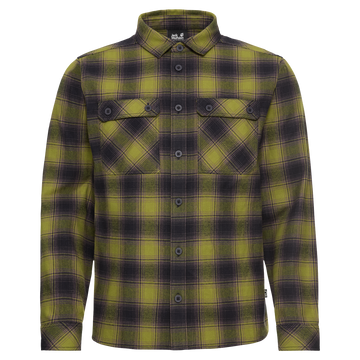 Jack Wolfskin BAJA FLANNEL SHIRT M Check Dark Navy / Sheer Plum – Freisteller Vorderseite