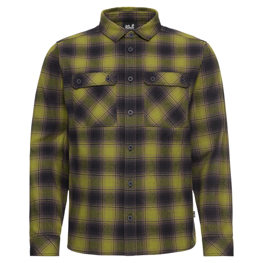 Jack Wolfskin BAJA FLANNEL SHIRT M Check Dark Navy / Sheer Plum – Freisteller Vorderseite