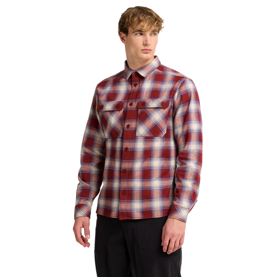 Jack Wolfskin BAJA FLANNEL SHIRT M Check Merlot – Studio Vorderseite