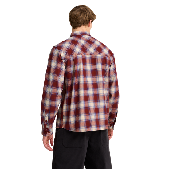 Jack Wolfskin BAJA FLANNEL SHIRT M Check Merlot – Studio Rückseite