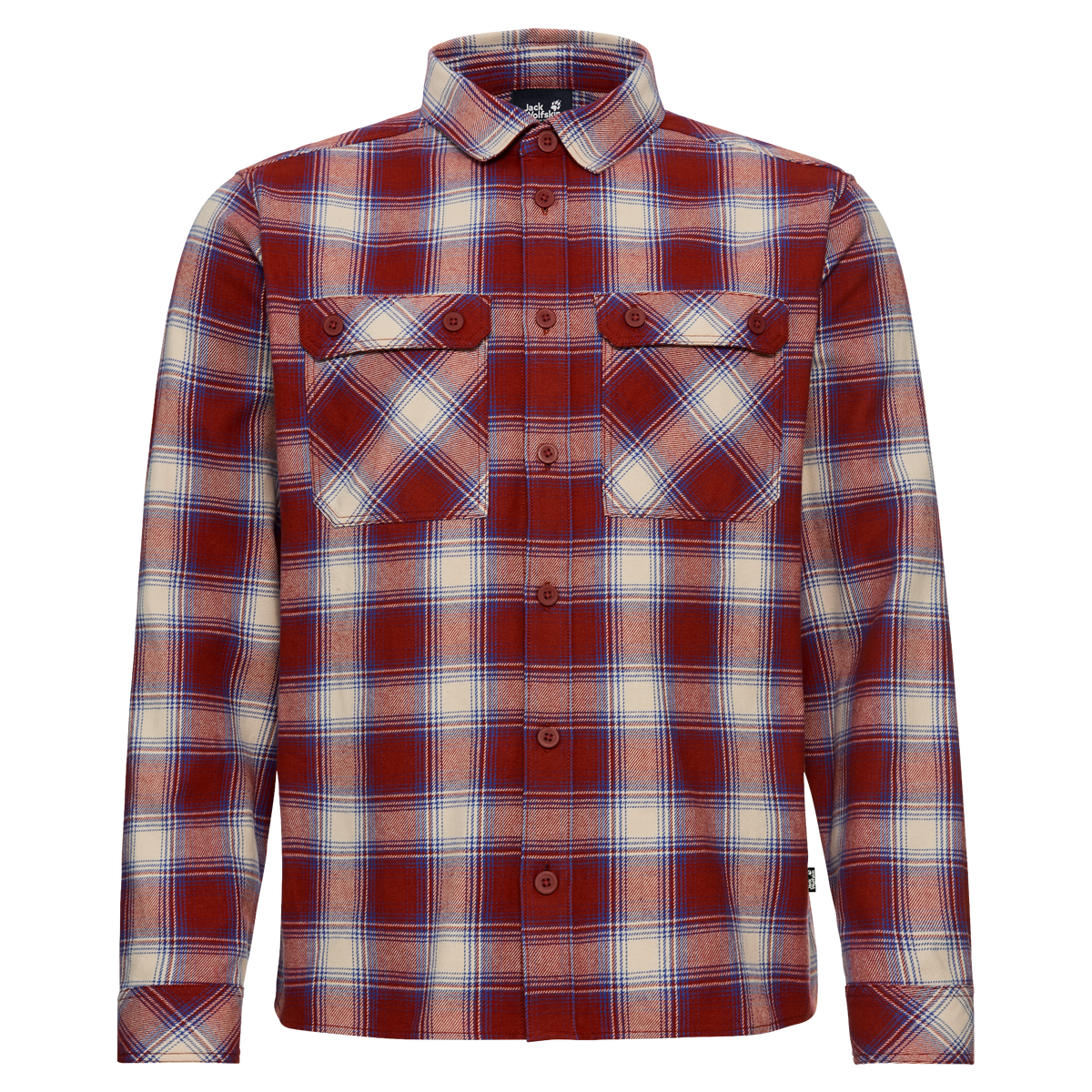 Jack Wolfskin BAJA FLANNEL SHIRT M Check Merlot – Freisteller Vorderseite