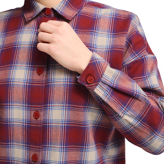 Jack Wolfskin BAJA FLANNEL SHIRT W Check Merlot 4-ma125