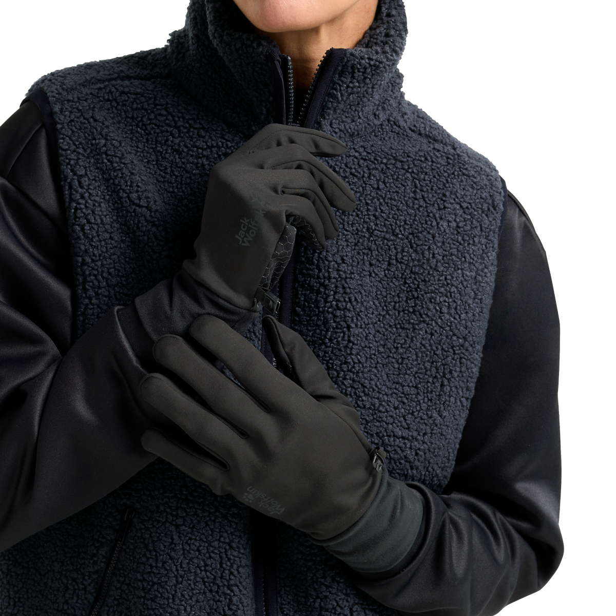 Jack Wolfskin EXTENSIVE GLOVE Unisex Fleecehandschuhe Black 2-ma100