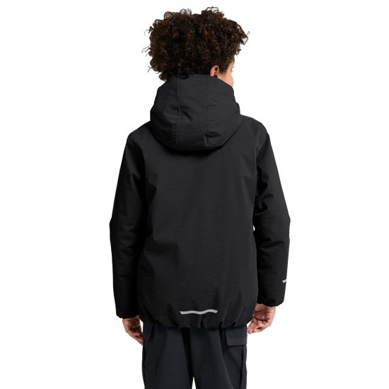 Jack Wolfskin GO GLOW JKT K Kinder Winterjacke Black – Studioaufnahme Rückansicht