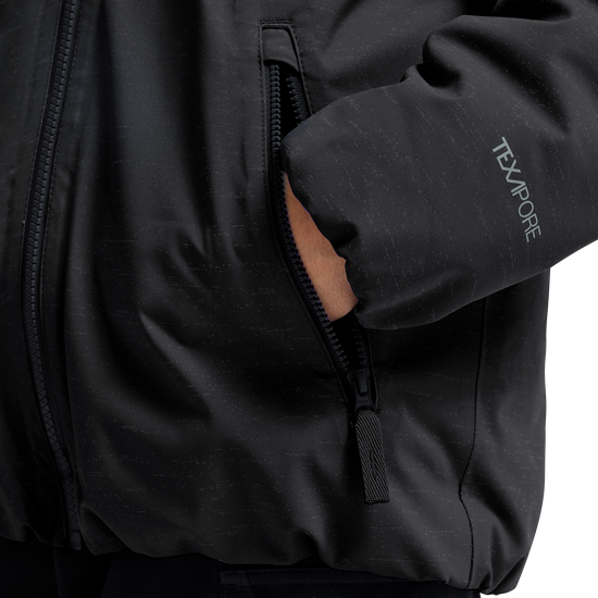 Jack Wolfskin GO GLOW JKT K Kinder Winterjacke Black – Detailansicht