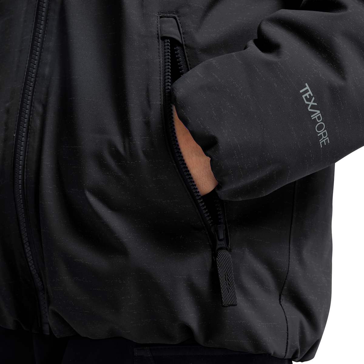 Jack Wolfskin GO GLOW JKT K Kinder Winterjacke Black – Detailansicht