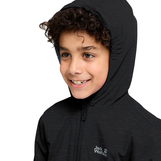 Jack Wolfskin GO GLOW JKT K Kinder Winterjacke Black – Detailansicht