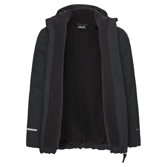 Jack Wolfskin GO GLOW JKT K Kinder Winterjacke Black – Packshot Rückansicht