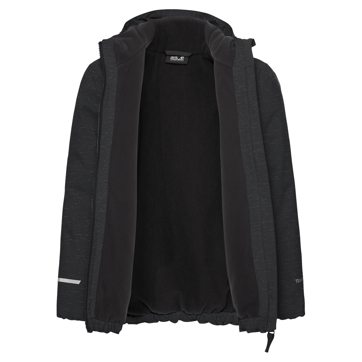 Jack Wolfskin GO GLOW JKT K Kinder Winterjacke Black – Packshot Rückansicht
