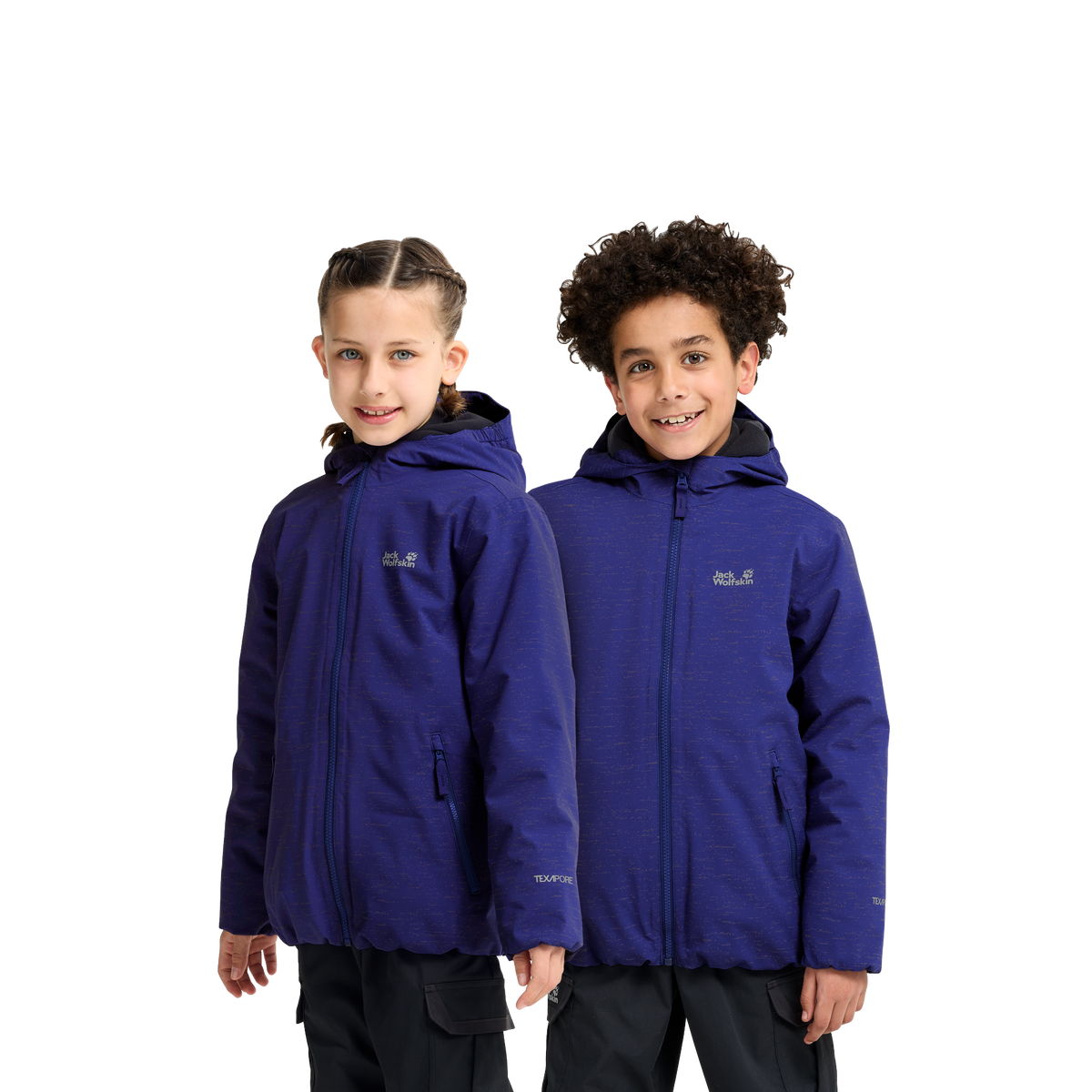 Jack Wolfskin GO GLOW JKT K Kinder Winterjacke Glow Ink – Studioaufnahme