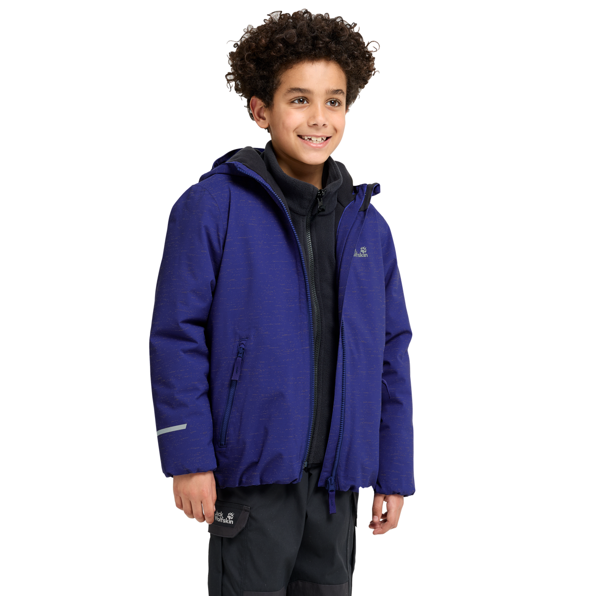 Jack Wolfskin GO GLOW JKT K Kinder Winterjacke Glow Ink – Detailansicht