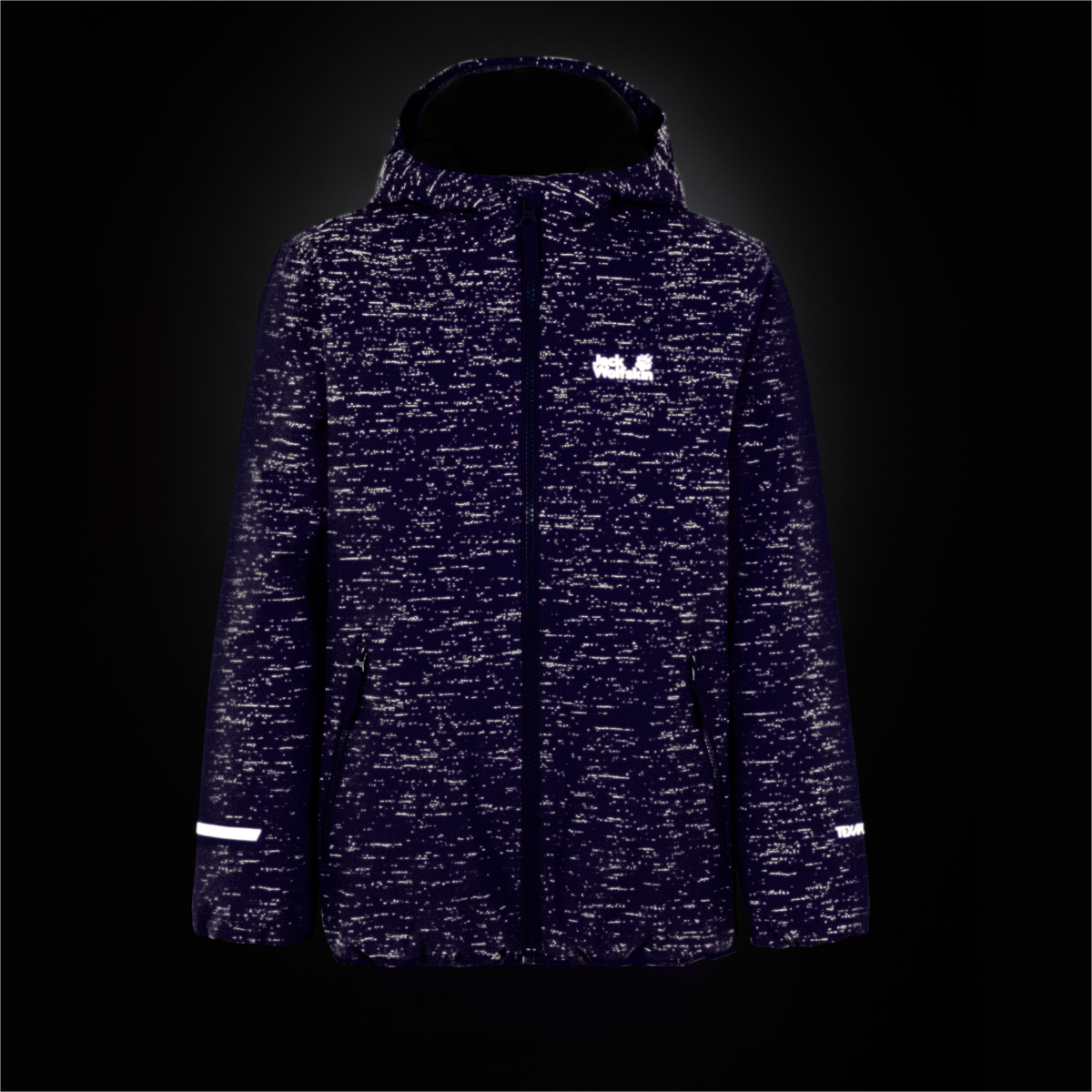 Jack Wolfskin GO GLOW JKT K Kinder Winterjacke Glow Ink – Packshot Innenansicht