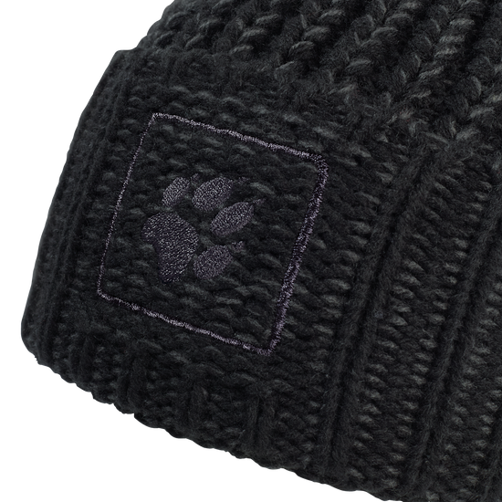 Jack Wolfskin BADGE PAW BEANIE Black Detailansicht
