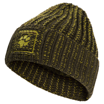 Jack Wolfskin BADGE PAW BEANIE Obsidian Moss Frontansicht