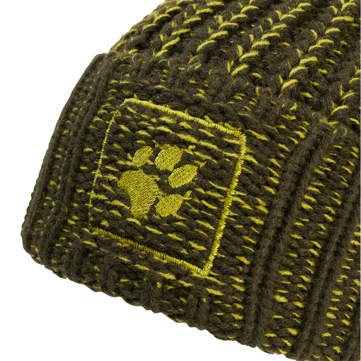 Jack Wolfskin BADGE PAW BEANIE Obsidian Moss Detailansicht