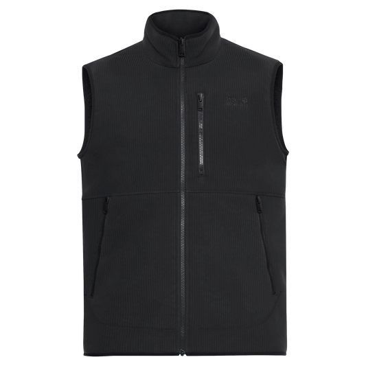 Jack Wolfskin LAKE RIDGE VEST M Herren Fleeceweste Black – Packshot Vorderansicht