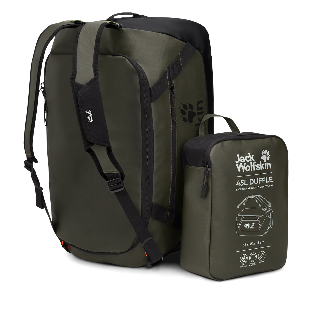 Jack Wolfskin TECTON DUFFLE 45 Rich Olive 9-e350