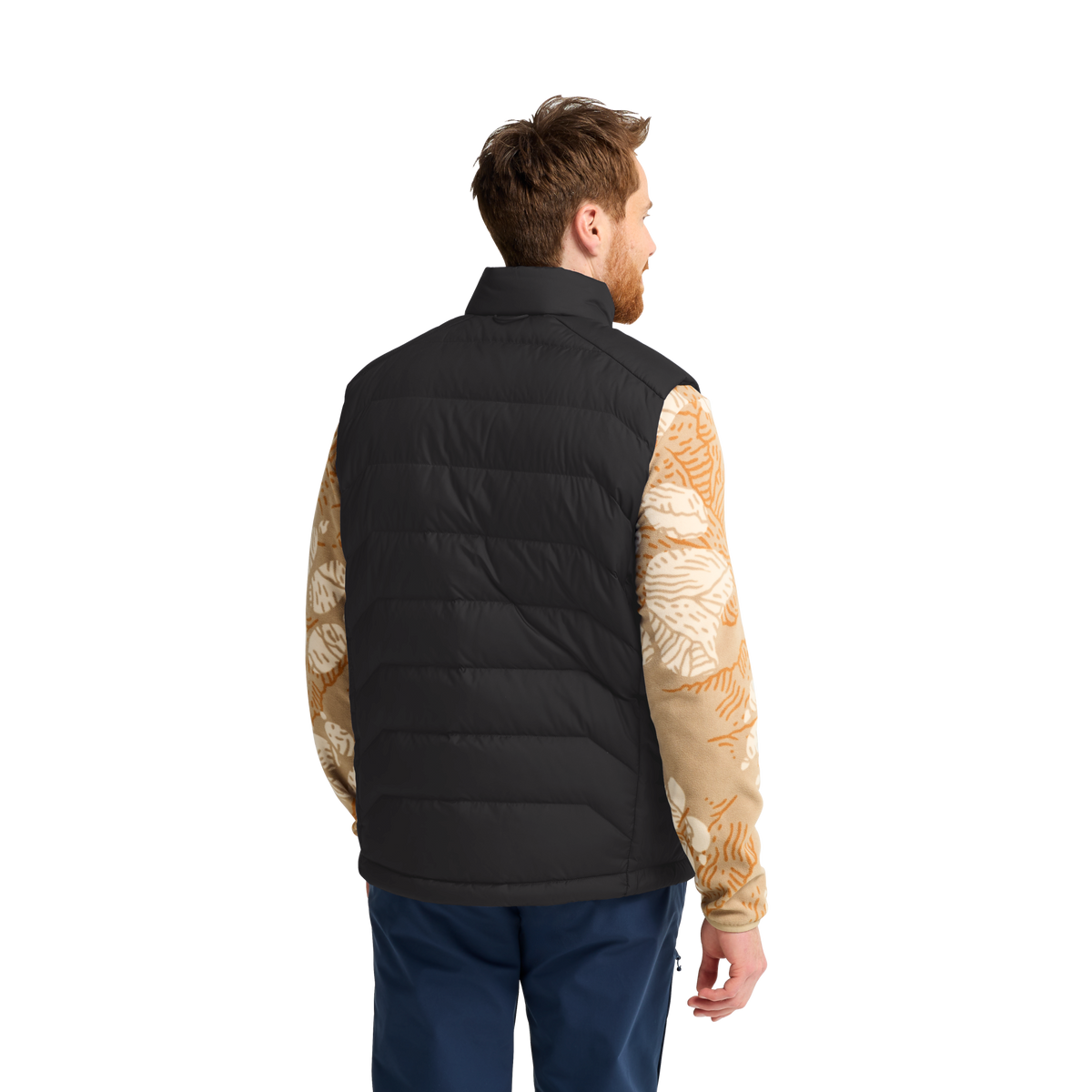 Jack Wolfskin WILD PASS DOWN VEST M RDS Herren Daunenweste Black – Studioaufnahme Rückansicht