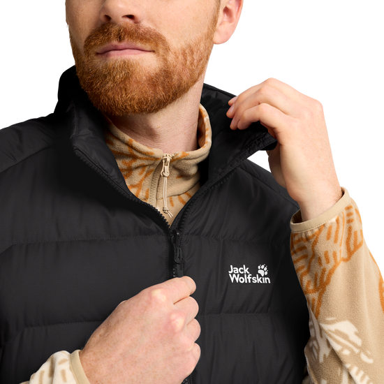 Jack Wolfskin WILD PASS DOWN VEST M RDS Herren Daunenweste Black – Detailansicht