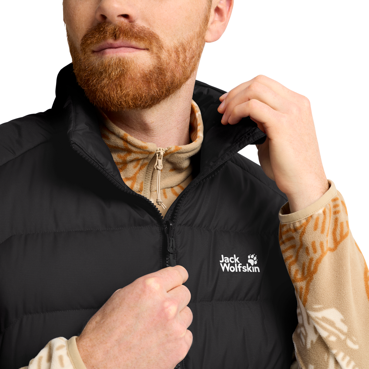 Jack Wolfskin WILD PASS DOWN VEST M RDS Herren Daunenweste Black – Detailansicht
