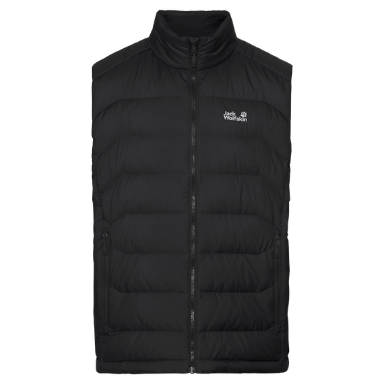 Jack Wolfskin WILD PASS DOWN VEST M RDS Herren Daunenweste Black – Packshot Vorderansicht