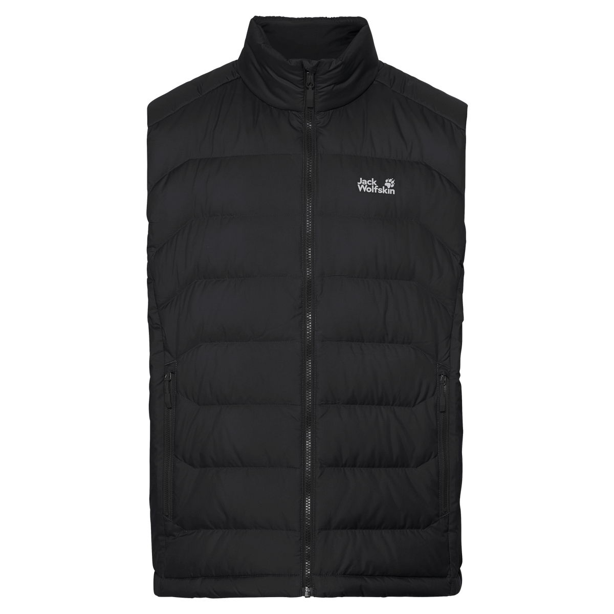 Jack Wolfskin WILD PASS DOWN VEST M RDS Herren Daunenweste Black – Packshot Vorderansicht