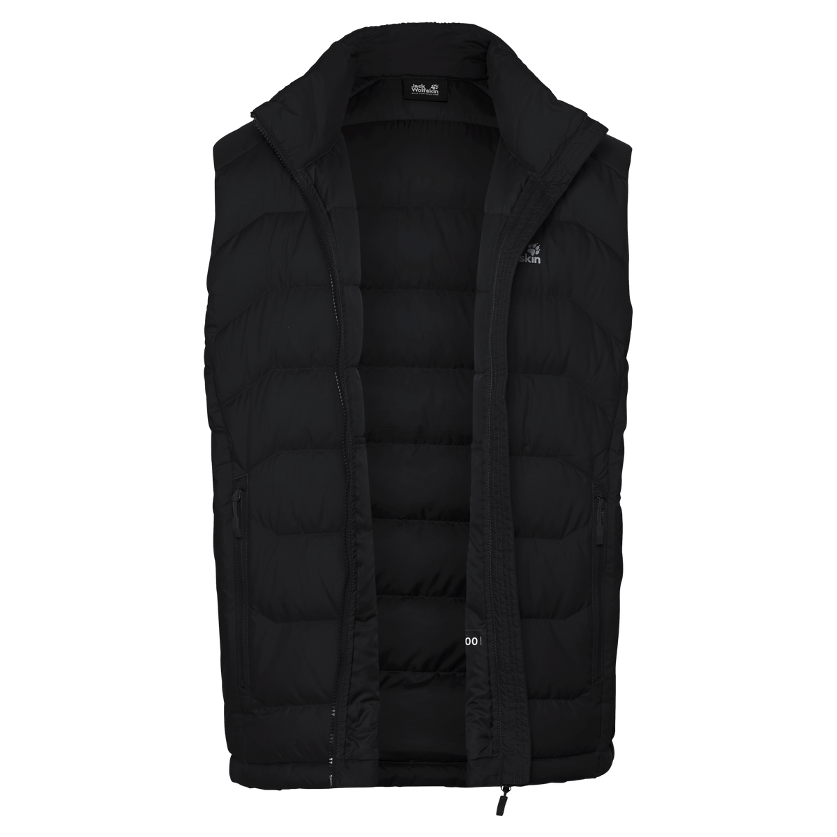 Jack Wolfskin WILD PASS DOWN VEST M RDS Herren Daunenweste Black – Packshot Seitenansicht