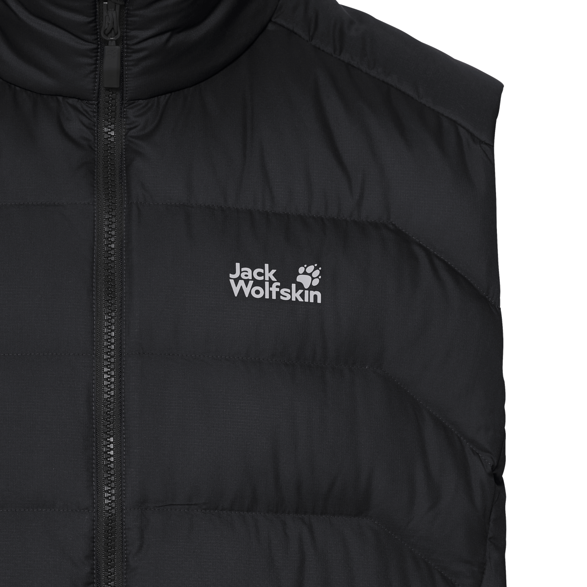 Jack Wolfskin WILD PASS DOWN VEST M RDS Herren Daunenweste Black – Packshot Detailansicht