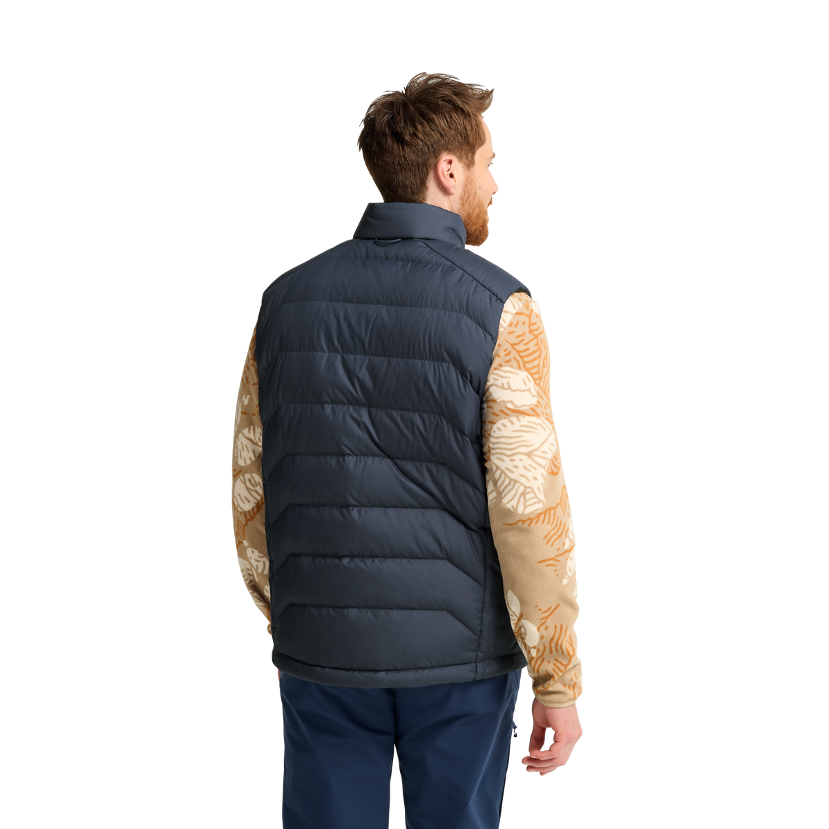 Jack Wolfskin WILD PASS DOWN VEST M RDS Herren Daunenweste Midnight Sky – Studioaufnahme Rückansicht