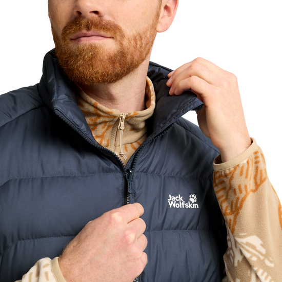 Jack Wolfskin WILD PASS DOWN VEST M RDS Herren Daunenweste Midnight Sky – Detailansicht